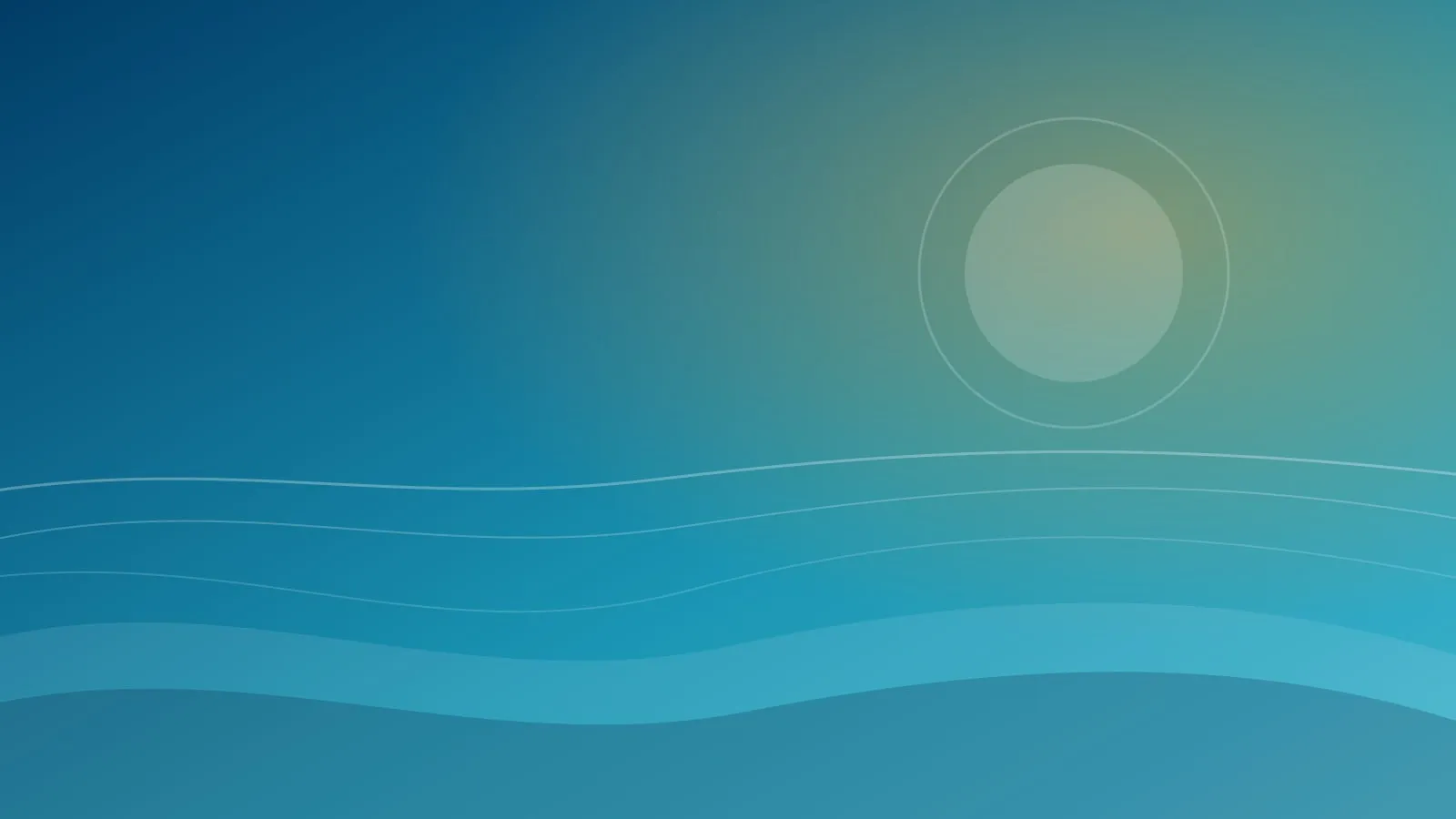 Illustrazione con onde stilizzate e sole, nei colori del mare di Ladispoli